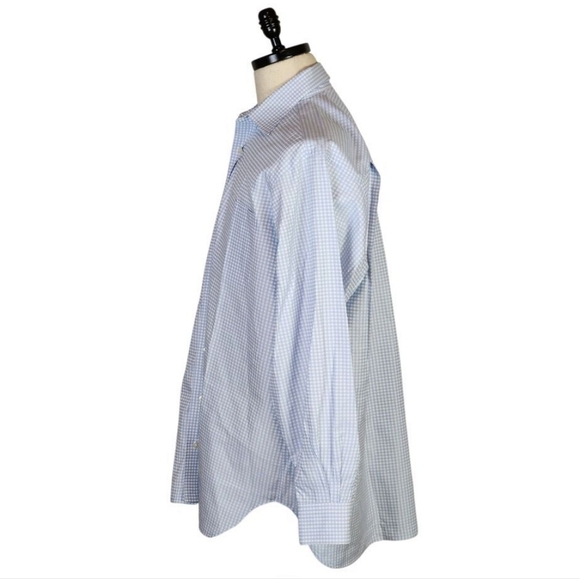 Robert Talbott Blue Check Dress Shirt 16-35 100% Cotton Long Sleeve - Picture 2 of 7